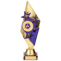 Pizzazz Plastic Trophy Award Gold and Purple 270mm : New 2020