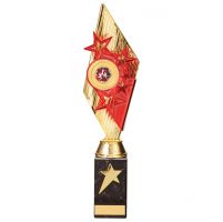 Pizzazz Plastic Trophy Award Gold and Red 350mm : New 2020