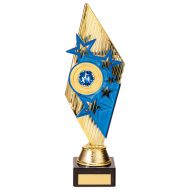 Pizzazz Plastic Trophy Award Gold and Blue 280mm : New 2020
