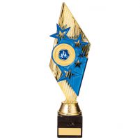 Pizzazz Plastic Trophy Award Gold and Blue 300mm : New 2020