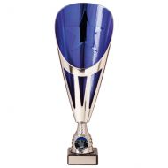 Rising Stars Deluxe Plastic Lazer Presentation Cup Silver and Blue 295mm : New 2020