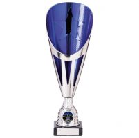 Rising Stars Deluxe Plastic Lazer Presentation Cup Silver and Blue 305mm : New 2020