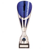 Rising Stars Deluxe Plastic Lazer Presentation Cup Silver and Blue 335mm : New 2020