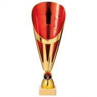 Rising Stars Deluxe Plastic Lazer Presentation Cup Gold and Red 295mm : New 2020