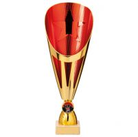 Rising Stars Deluxe Plastic Lazer Presentation Cup Gold and Red 295mm : New 2020