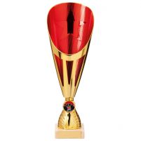 Rising Stars Deluxe Plastic Lazer Presentation Cup Gold and Red 305mm : New 2020
