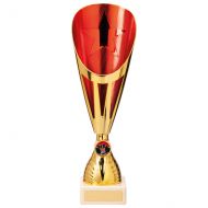 Rising Stars Deluxe Plastic Lazer Presentation Cup Gold and Red 325mm : New 2020