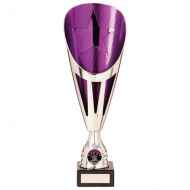 Rising Stars Deluxe Plastic Lazer Presentation Cup Silver and Purple 315mm : New 2020