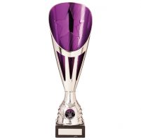 Rising Stars Deluxe Plastic Lazer Presentation Cup Silver and Purple 335mm : New 2020