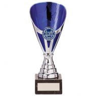 Rising Stars Premium Plastic Trophy Award Silver and Blue 185mm : New 2020