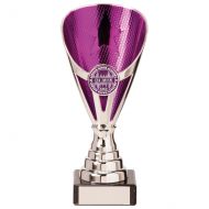 Rising Stars Premium Plastic Trophy Award Silver and Purple 170mm : New 2020