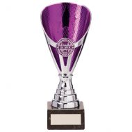 Rising Stars Premium Plastic Trophy Award Silver and Purple 185mm : New 2020