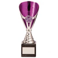 Rising Stars Premium Plastic Trophy Award Silver and Purple 200mm : New 2020