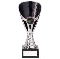 Rising Stars Premium Plastic Trophy Award Silver and Black 185mm : New 2020