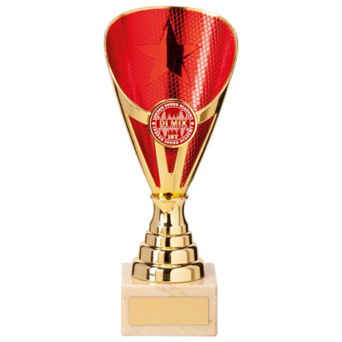 Rising Stars Premium Plastic Trophy Award Gold and Red 185mm : New 2020
