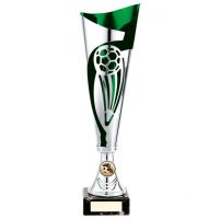 Champions Football Presentation Cup Silver and Green 340mm : New 2020