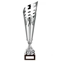 Monza Lazer Cut Metal Presentation Cup Silver and Black 350mm : New 2020