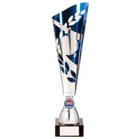 Zues Lazer Cut Metal Presentation Cup Silver and Blue 355mm : New 2020
