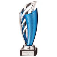 Spartan Plastic Trophy Silver - Blue 185mm : New 2022